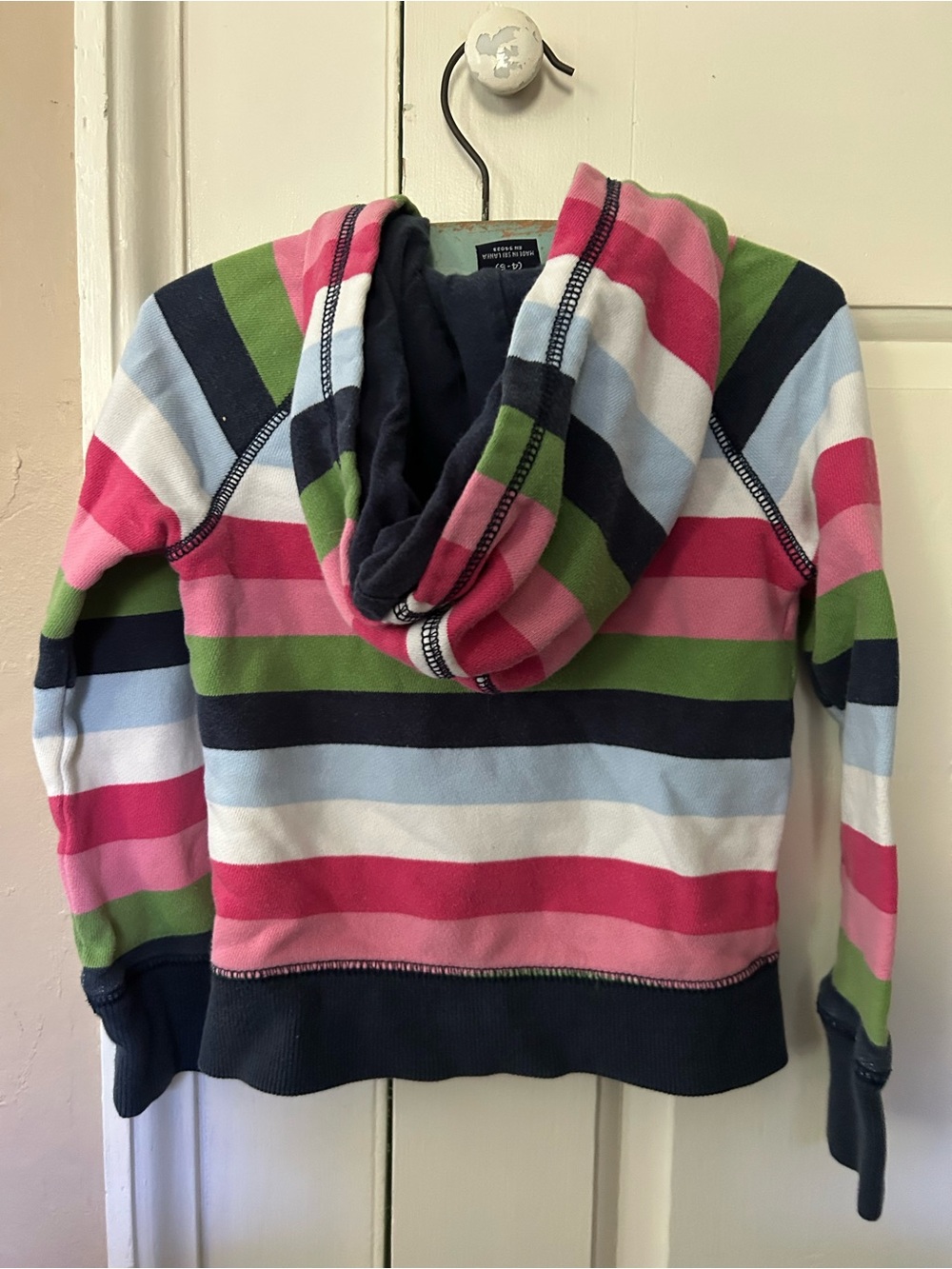 GAP Kids Striped Zip Hoodie - Pink, Green, Light Blue, Navy, White - Picture 2 of 6